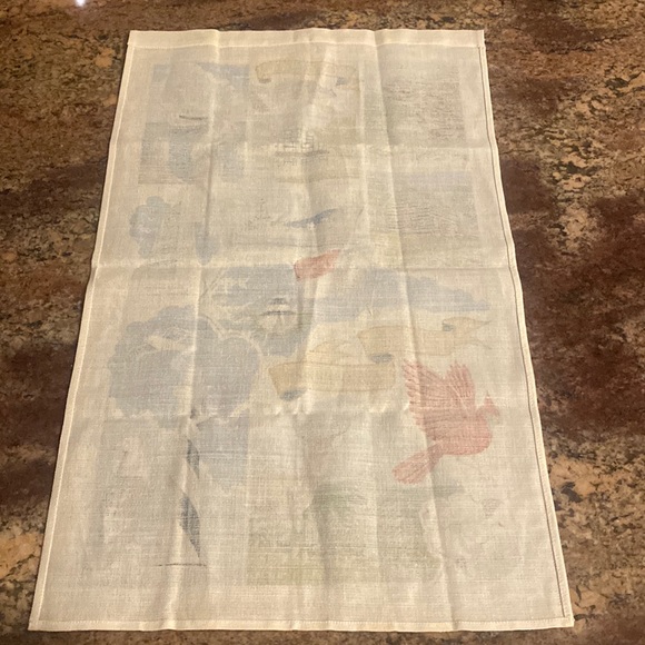 Linen fabric, print art, wall hanging, tea towel of North Carolina, NEW not hung - Picture 8 of 8